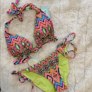 Luli Fama Bikini NWT Miami Sorbet Size Medium